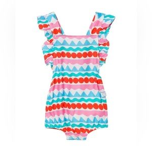 Stella McCartney Kids Graphic Striped Cross Back Romper